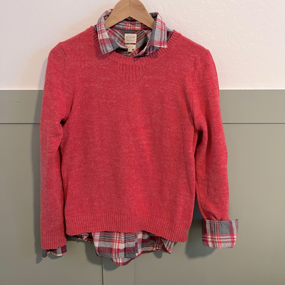 GAP Heather Red Cotton Sweater